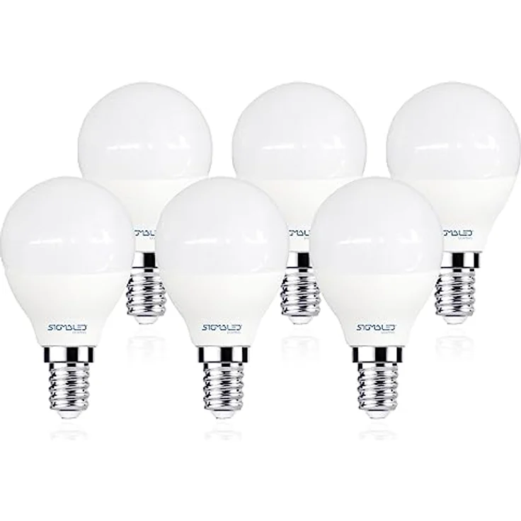 Sigmaled lighting, LED-Glühbirne E14-Sockel 6W (entspricht 50W), 550 Lumen, Neutralweißes Licht (4000K), kleine Kugel LED-Leuchtmittel G45 P45, 6er-Pack – Bild 1