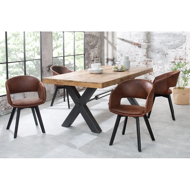 riess-ambiente Polsterstuhl NORDIC STAR antik braun / schwarz (Einzelartikel, 1 St), Esszimmer · Microfaser · Massivholz · mit Armlehne · Küche · Design – Bild 2