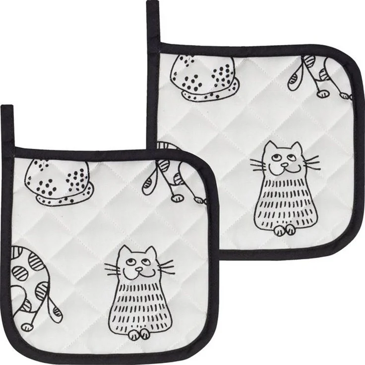 Kracht Topflappen Topflappen "Katzenreihe" 2er-Pack, Motiv: Katzen – Bild 2