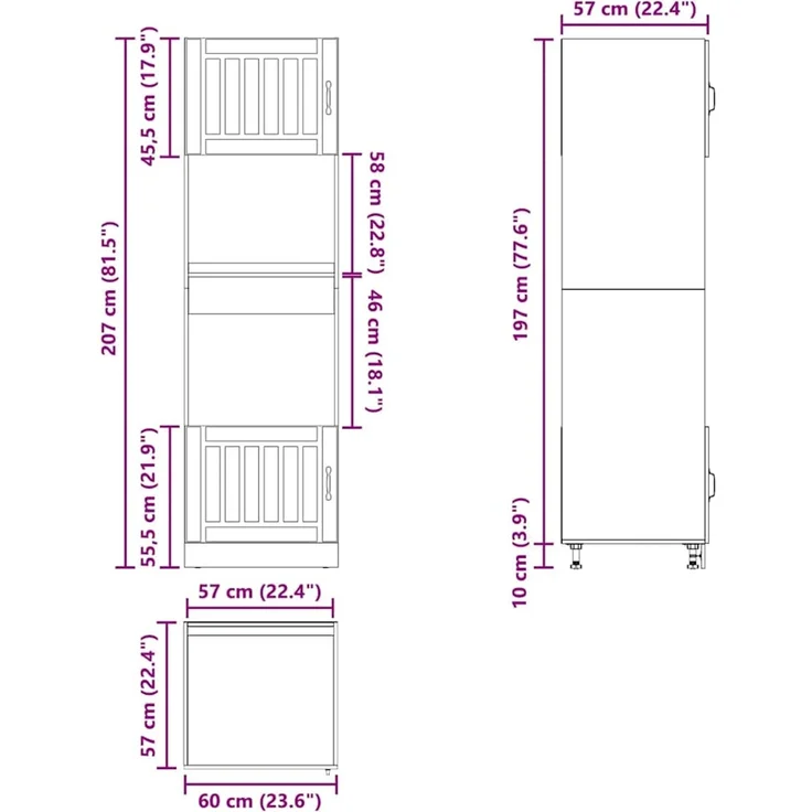 vidaXL Herdumbauschränke 2 Stk. Lucca Altholz-Optik Holzwerkstoff 3315049 – Bild 12