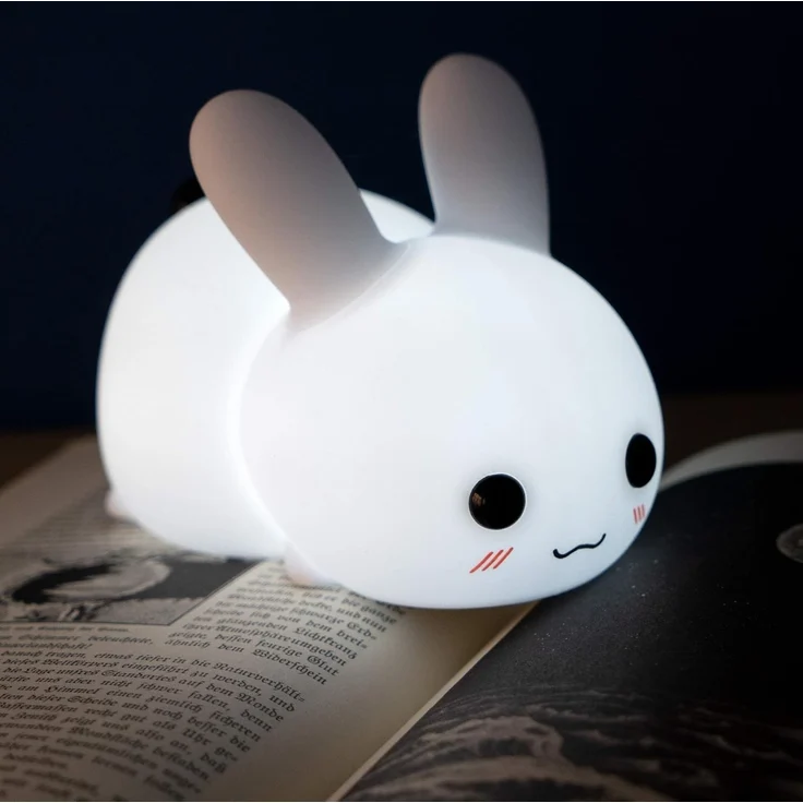 Navaris LED Nachtlicht Snow White Rabbit - mit USB Kabel - dimmbar - süße Nachttischlampe für Kinder - Kinderzimmer Schlummerlicht Lampe Weiß – Bild 9