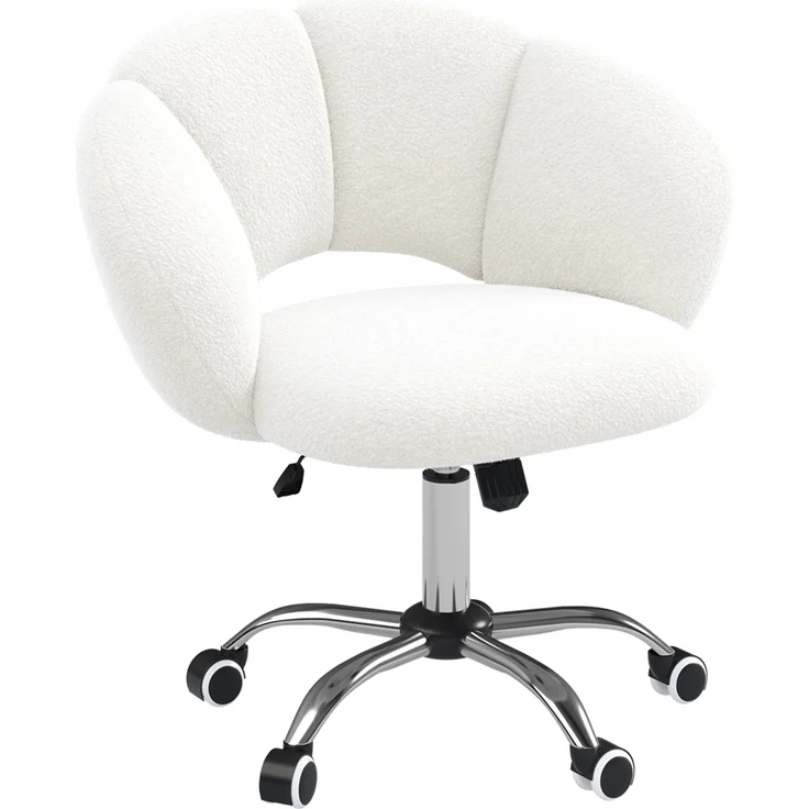 Bellamio 'Livny' Set aus Schreibtisch und Wolkenstuhl, mit 5 Schubladen, beidseitig montierbar, 80x53x110 cm, Computertisch mit Stauraum, Bürotisch mit Push-to-open, geeignet als Schminktisch, weiß hochglanz – Bild 11
