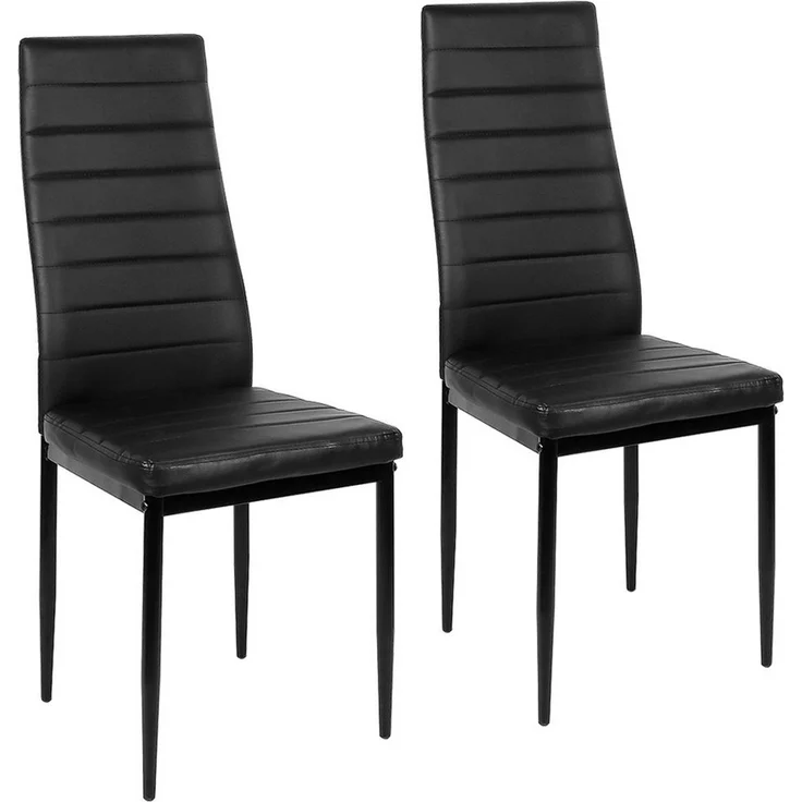 JEOBEST Esszimmerstuhl (2er-Set), Eleganter Stuhl mit hoher Rückenlehne, Kunstleder-Bezug, Polsterstuhl mit Metallbeinen – Bild 1