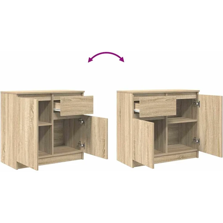 vidaXL Sideboard mit Schublade Sonoma-Eiche 71x35x65 cm Holzwerkstoff 861600 – Bild 8