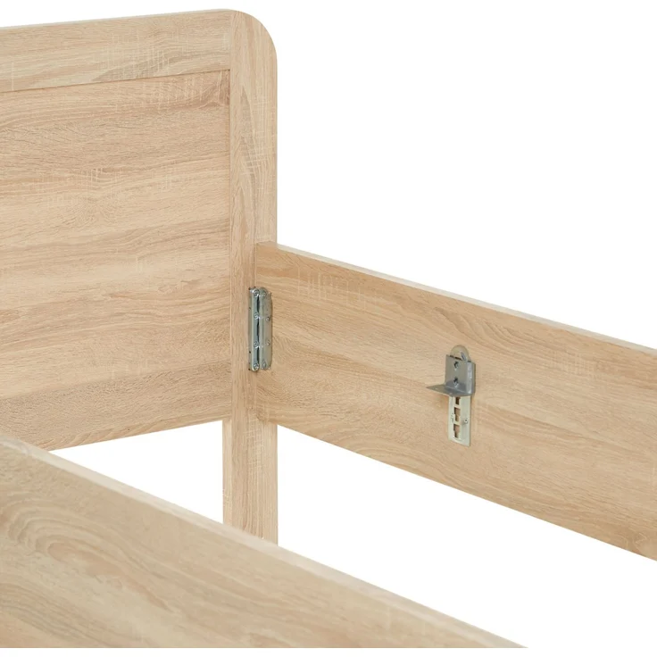 Komfortbett 100x200 Seniorenbett Höhenverstellbar Holzbett Eiche Einzelbett Hohes Bett Bettgestell – Bild 9