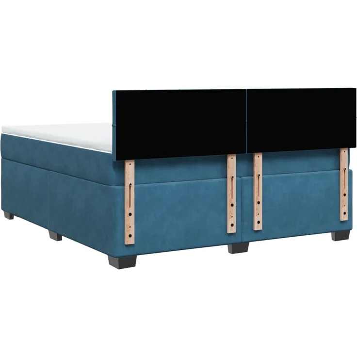 vidaXL Boxspringbett mit Matratze Blau 180x200 cm Samt 3286382 – Bild 8