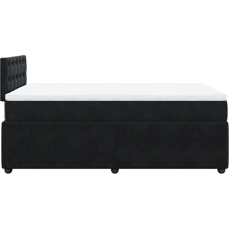 vidaXL Boxspringbett mit Matratze Schwarz 120x190 cm Samt 3287700 – Bild 9