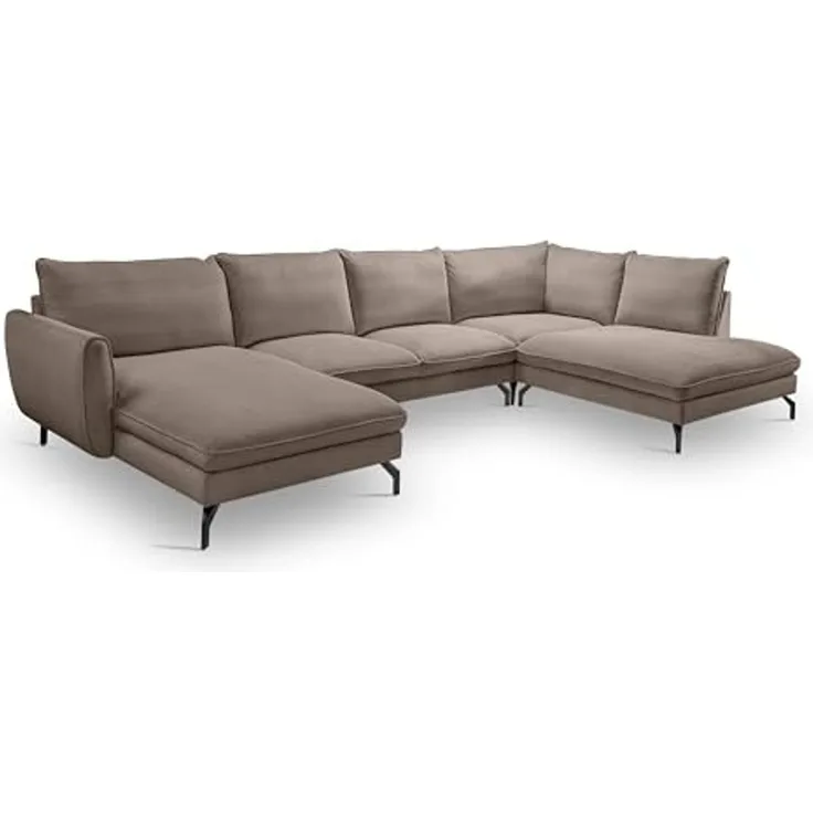 Ecksofa (B/H/T: 361x87x202 cm) in Braun-beige