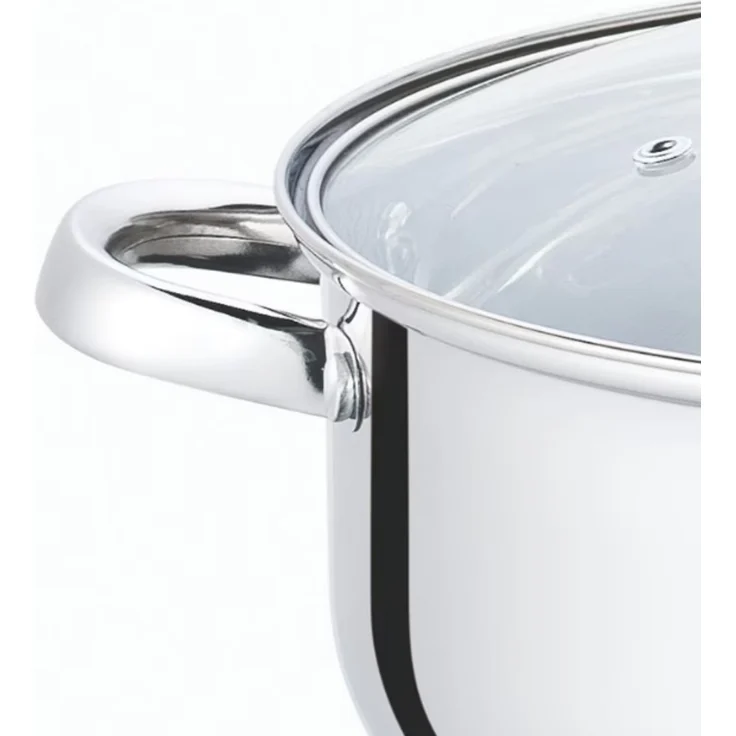 Kochtopf Topf Ø24cm Edelstahl mit Glasdeckel 6,5L Induktion Cheffinger CF-SS24 – Bild 2