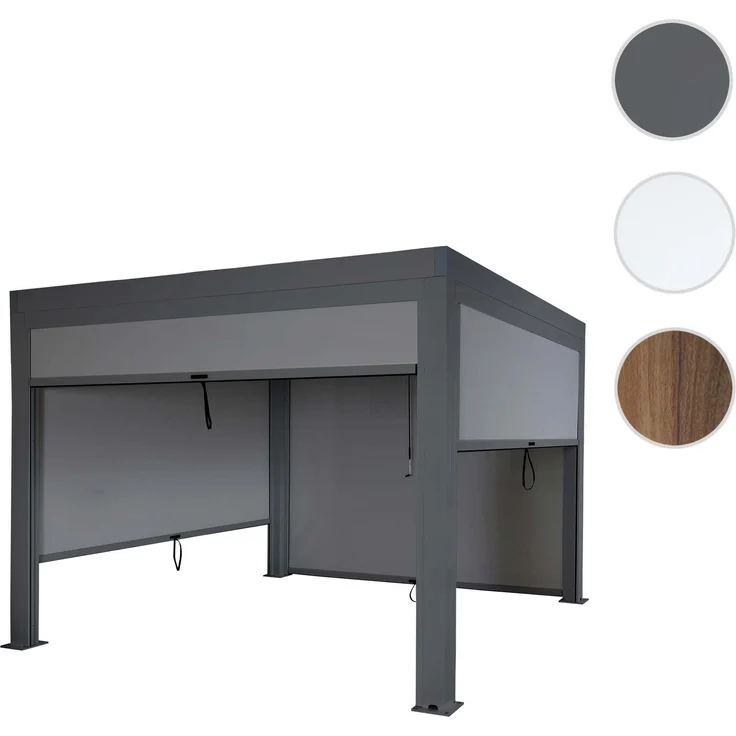 Mendler 'HWC-L46' Pergola, Regenrinne sturmfest, Aluminium anthrazit, 3x4 m – Bild 10