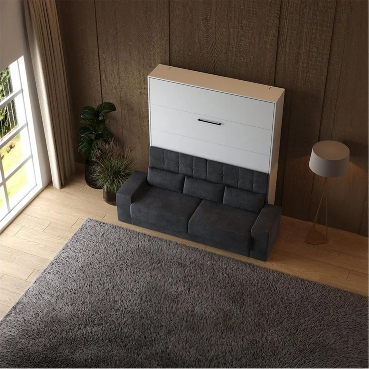 SMARTBett Schrankbett SMARTBett Schrankbett M1 180x200 Vertikal inkl. Anthrazit SOFA (Schrankbett, 2-St, Schrankbett+ Sofa) – Bild 4