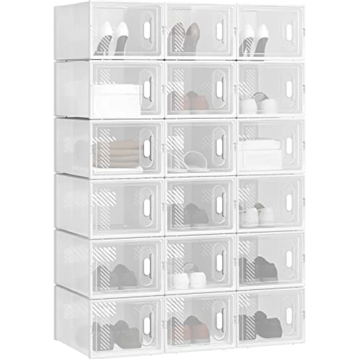 Woltu Schuhbox (18 St), mit Magnetverschluss DIY Steckregal aus Kunststoff – Bild 2