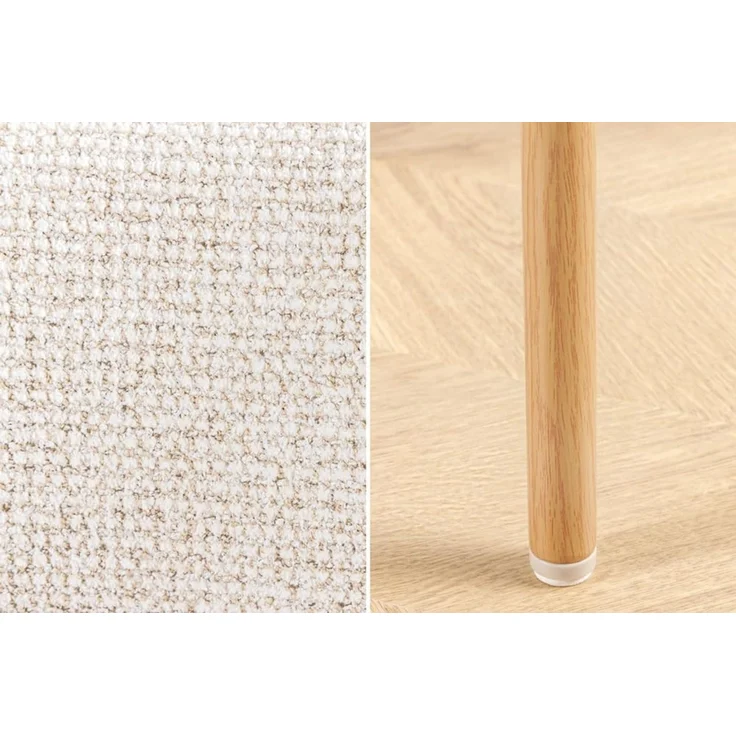 riess-ambiente Polsterstuhl BELFORT beige/natur - Strukturstoff, Metall, Eichen-Design, zeitlos (Einzelartikel, 1 St), Moderner Esszimmerstuhl - ideal für Wohnzimmer, Küche oder Homeoffice – Bild 8