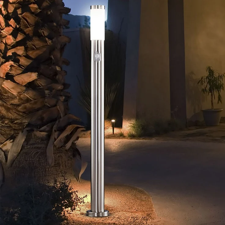 Moderne Außenlampe aus Edelstahl mit Bewegungsmelder – Bild 10