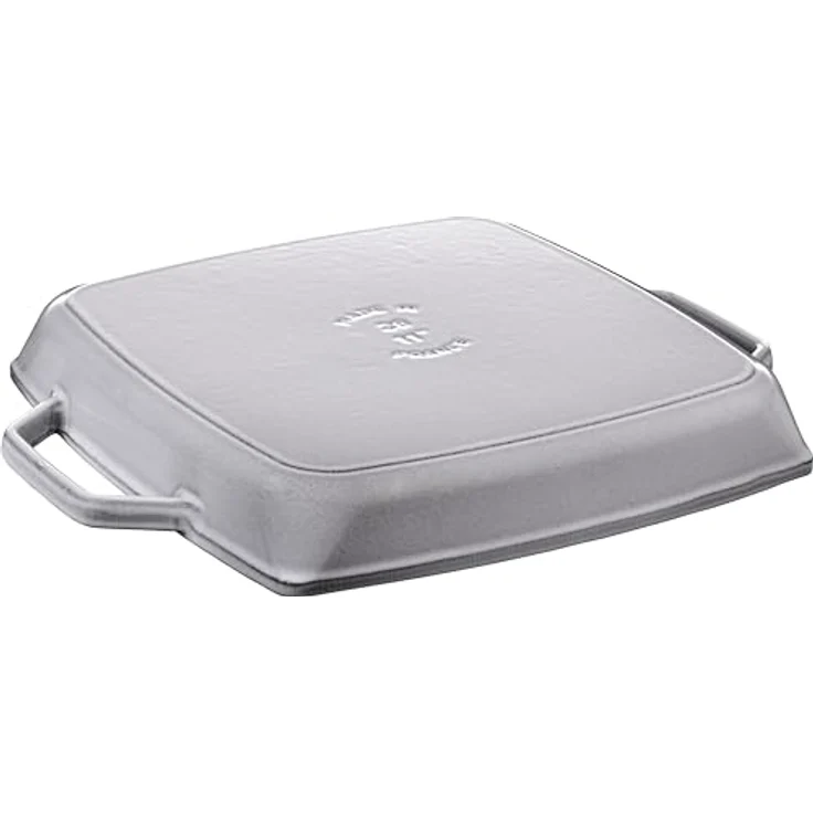 STAUB Gusseisen Grillpfanne mit zwei Griffen, Induktionsgeeignet, Quadratisch, Graphitgrau, 28 cm – Bild 3