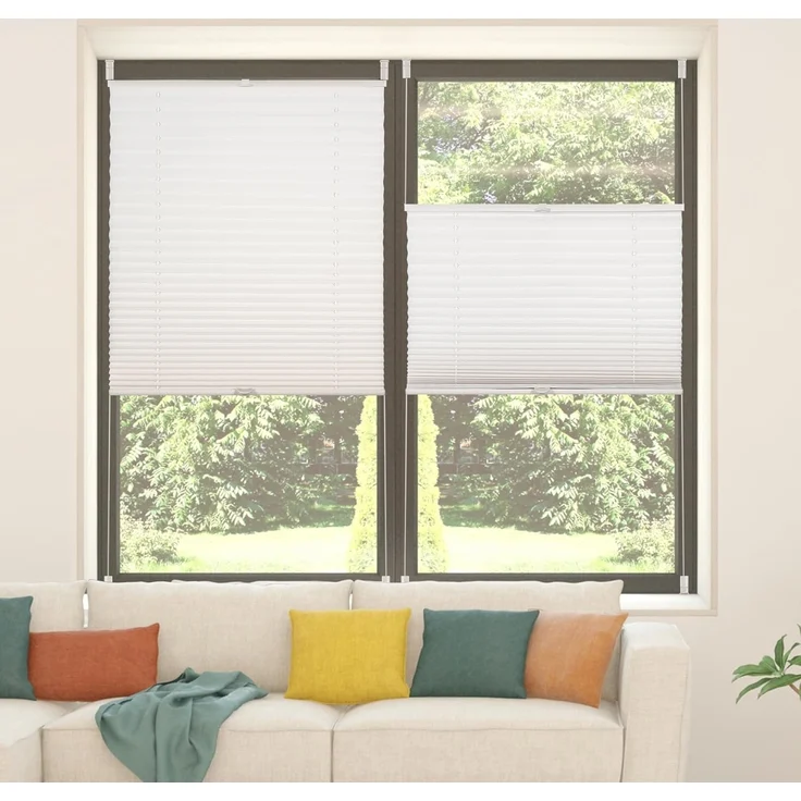 Allesin Plissee ohne Bohren Plissees Klemmfix Weiß 50x100 cm(BxH), Plisseerollo Faltrollo mit Klemmträger, Jalousie Rollos für Fenster und Tür, Sichtschutz und Sonnenschutz – Bild 8