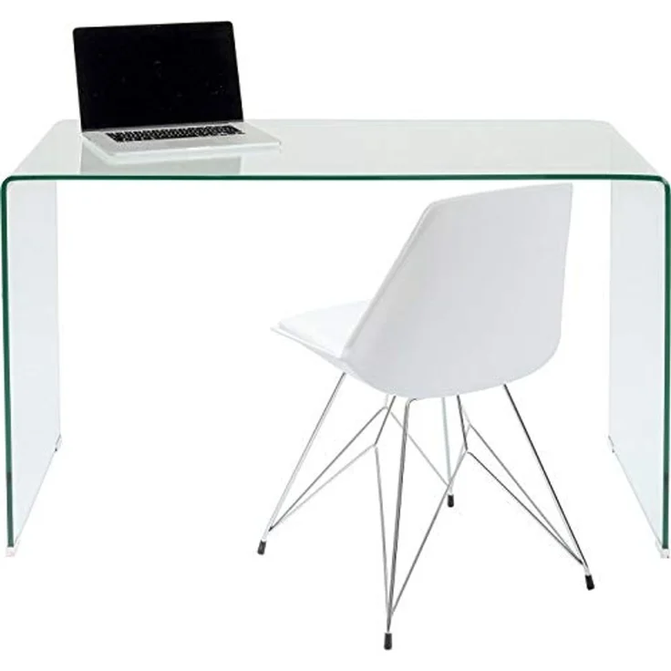 Kare Design Schreibtisch Clear Club, Transparent, Modern, Elegant, Platzsparend, Wohnzimmer, Büro, Home-Office, ESG-Glas, 78 x 125 x 60 cm (H/B/T) – Bild 1