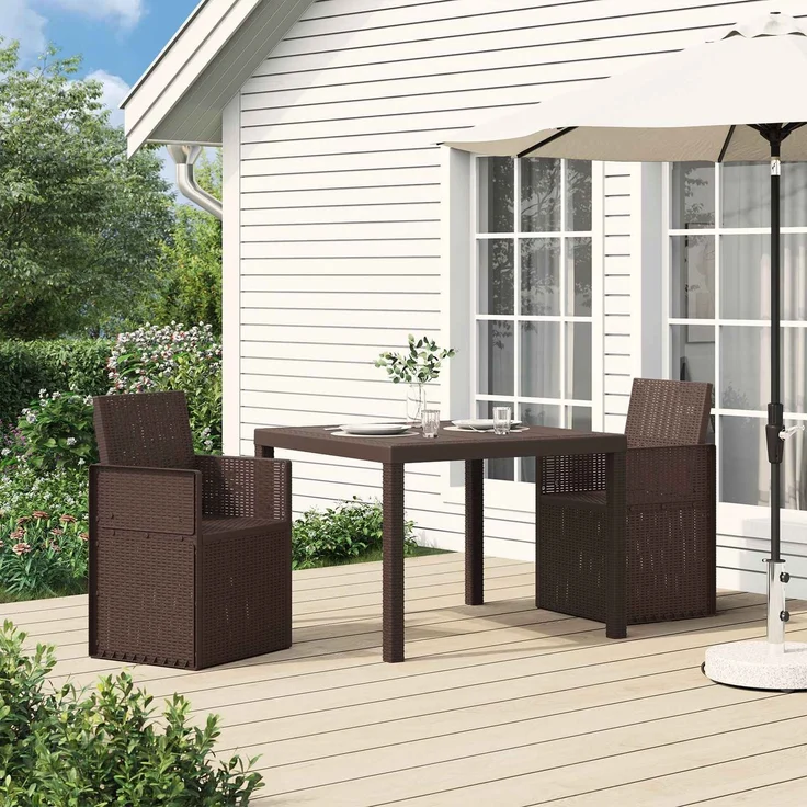vidaXL Garten Esszimmerstühle 2 pcs Braun PP 899962 – Bild 1