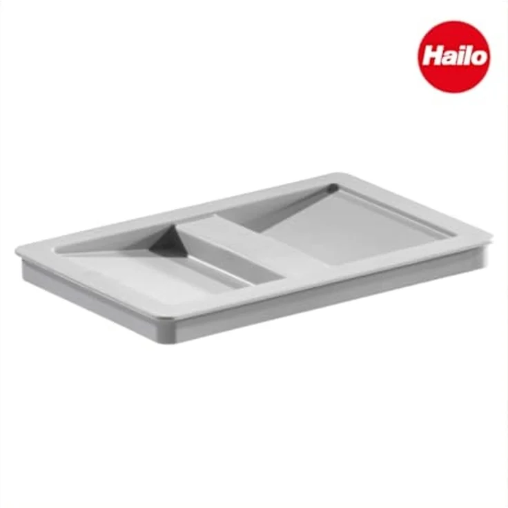 Hailo Einbaumülleimer Hailo Inneneimer 1102439 hellgrau 7 L 226 x 156 x 255 mm mit Deckel – Bild 4