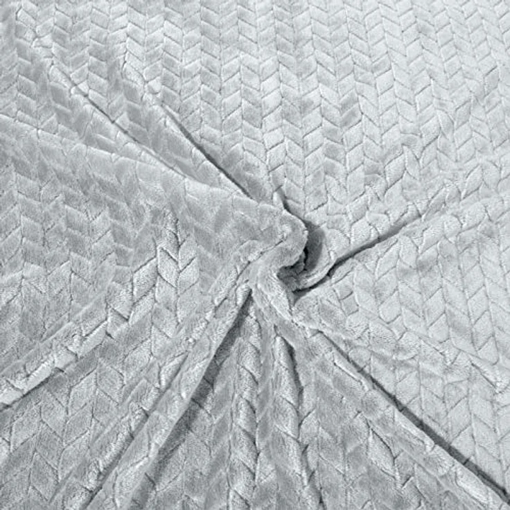 Wohndecke Kuscheldecke Decke MICROFASER Sofadecke Tagesdecke CINDY 170X210 cm silber – Bild 5