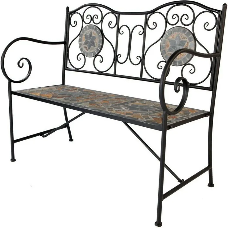 Mosaik Gartenbank Design "Kreta" 108x54x90cm