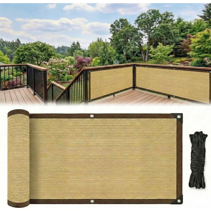 LMaxhome Sonnensegel Sichtschutz Balkon Windschutz mit Ösen UV-Schutz HDPE wetterfest