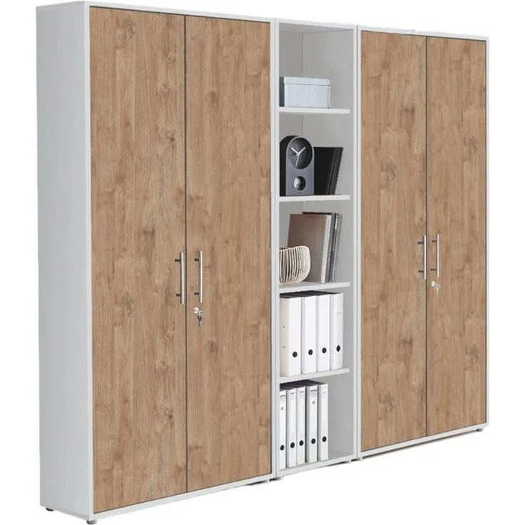 BMG Möbel Aktenschrank Büromöbel Office Edition 10 (Aktenschrank Regal Set, besteht aus 2x Aktenschrank und 1x Regal) mit viel Stauraum, abschließbar – Bild 1