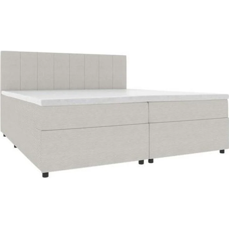 99rooms Kira Boxspringbett Cordstoff POSO Greige 180x200 cm – Bild 4