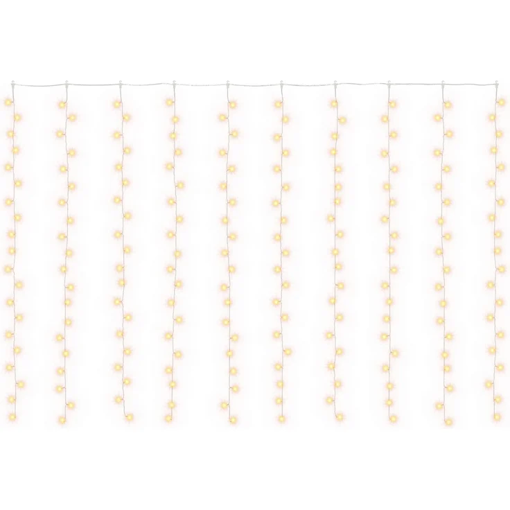 vidaXL Lichtervorhang 200 LEDs Warmes Weiß 300 x 200 cm 42054076 – Bild 2