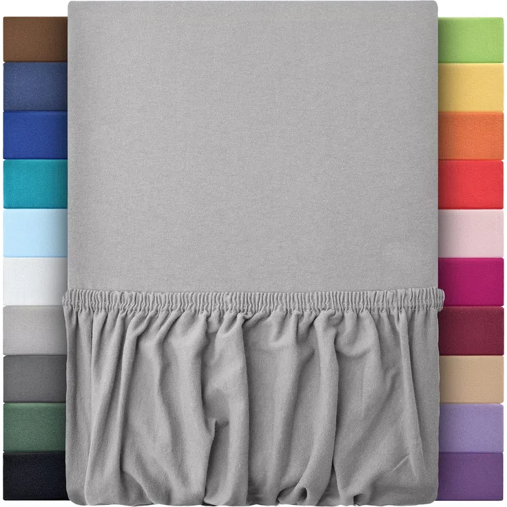 leevitex® Premium Wasserbett & Boxspringbett Spannbettlaken | 100% Baumwolle | 150 g/m² | Markenqualität | Ökotex |180x200 – 200x220 cm - Grau