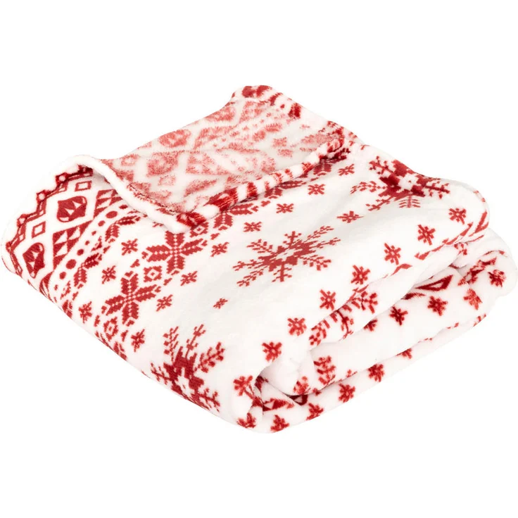 Atmosphera Createur d´interieur Weihnachtsdecke Ilmo, 130x180 cm, Textil, Weiß, Pflegeleicht, Festliches Design