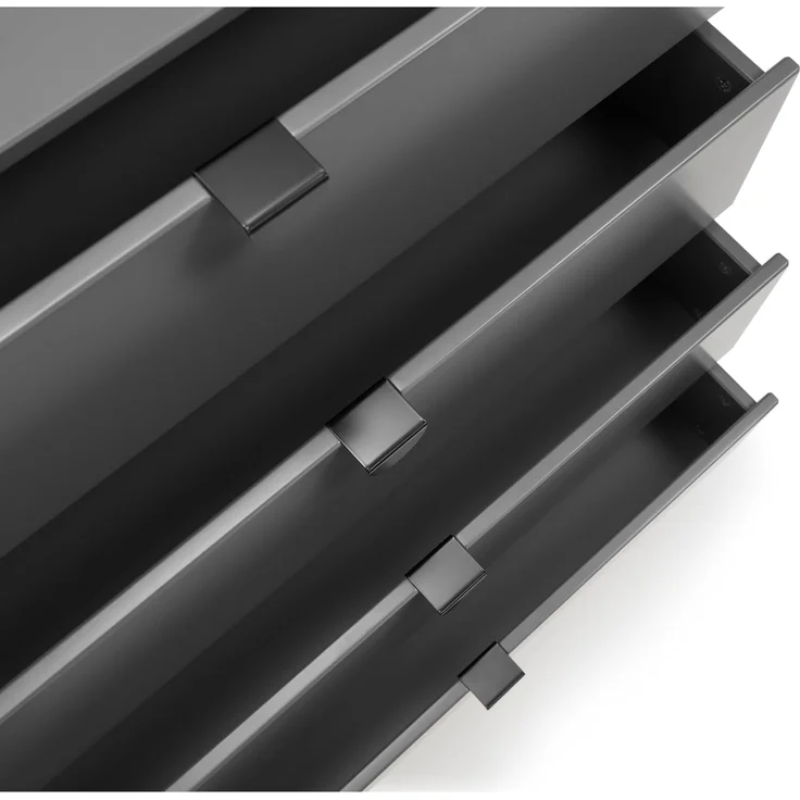 Die Julian Bowen Chloe Kommode in Sturmgrau/Schwarz ist eine moderne und elegante Aufbewahrung für Schlafzimmer – Bild 7