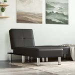 vidaXL Chaiselongue Schwarz Kunstleder 352849