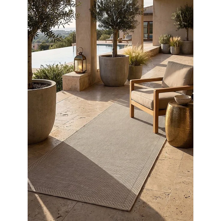 KADIMA DESIGN Teppich ESERA Teppichläufer Beige 80x150 Uni Polypropylen Wohnzimmer, Läufer, Höhe: 4 mm, Strapazierfähig, Pflegeleicht, Farbecht, Wetterfest, UV-beständig – Bild 3