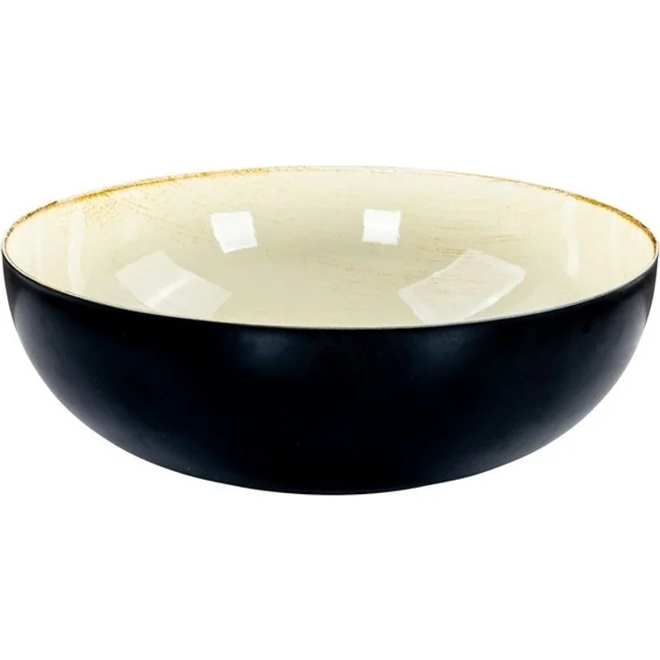 Levandeo® Dekoschale, Schale Rund Ø30cm Schwarz Creme Schüssel Antik Dekoschale Tischdeko – Bild 4