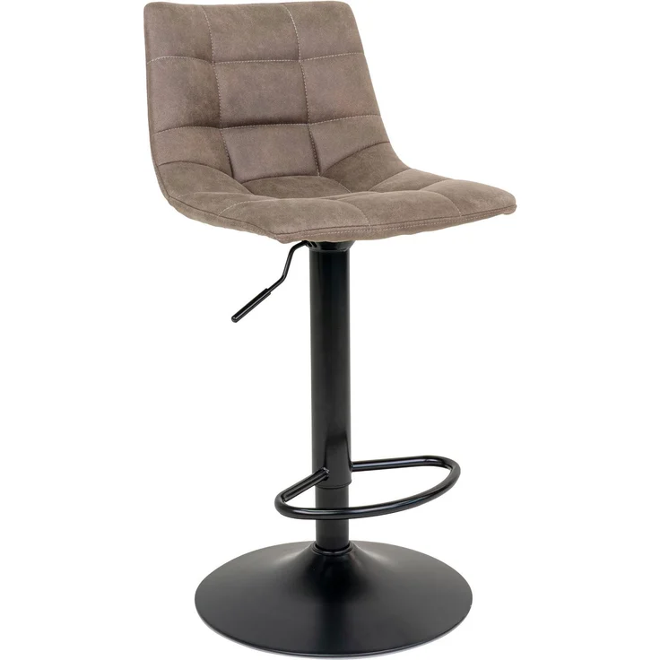 House Nordic Barstuhl, Mikrofaser, hellbraun, schwarze Beine, HN1281 - 2er set – Bild 1