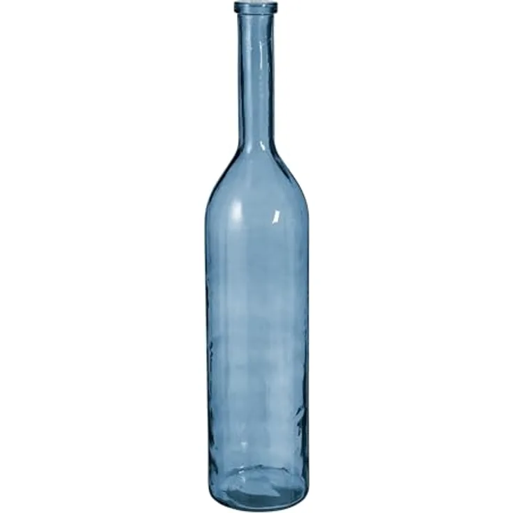 Mica Decorations 241752 Rioja Glasflasche/Vase, Hell Blau, Recyceltes Glas, 21 x 21 x 100 cm