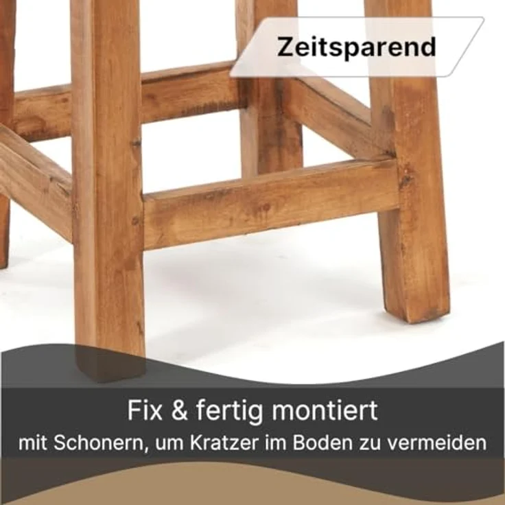 DESIGN DELIGHTS Hocker Sitzhocker MADERO, 48x30cm(HxB) Altholz Holzhocker, massivholz Hocker – Bild 6