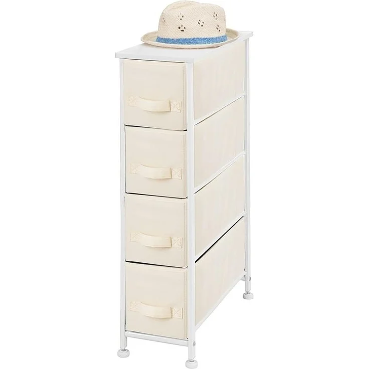 Stoffkommode Schrank Organizer 4 Fächer Aufbewahrungssystem mDesign creme/weiß – Bild 9