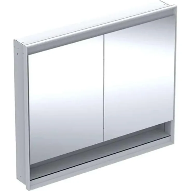 Geberit ONE Spiegelschrank mit ComfortLight, 2 Türen, Unterputzmontage, mit Nische, 105 x 90 x 15 cm, 505.824.00, Farbe: weiss / Aluminium pulverbeschichtet - 505.824.00.2