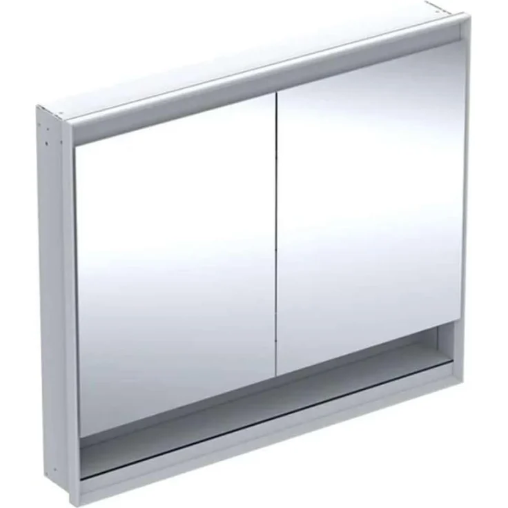 Geberit ONE Spiegelschrank mit ComfortLight, 2 Türen, Unterputzmontage, mit Nische, 105 x 90 x 15 cm, 505.824.00, Farbe: weiss / Aluminium pulverbeschichtet - 505.824.00.2 – Bild 1