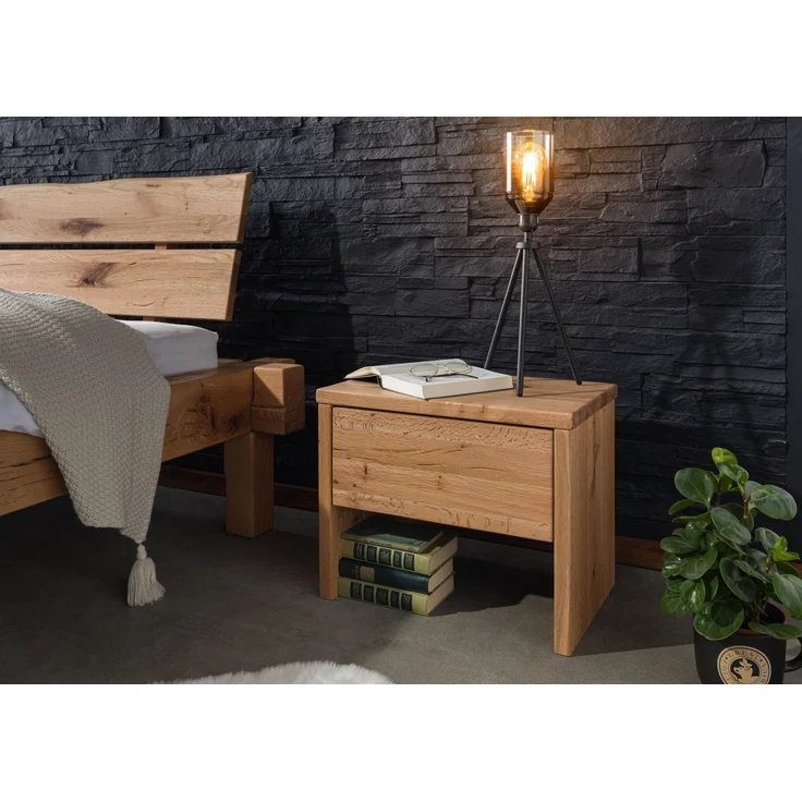Nachttisch Zerreiche 50x35x40 natur geölt JANGALI #729 – Bild 9