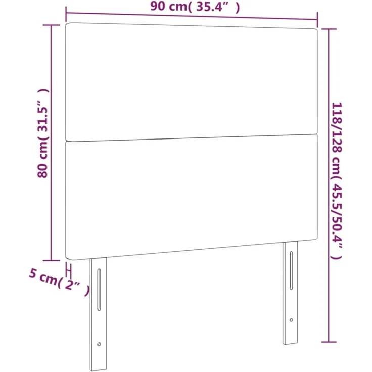 vidaXL Kopfteile 2 Stk. Dunkelgrau 90x5x78/88 cm Stoff 3116035 – Bild 4