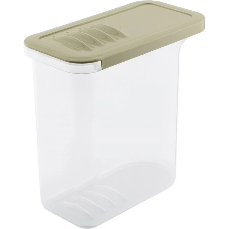 BranQ Müslibox Shark Lebensmittelbehälter mit olivgrünem Deckel, Kunststoff, Transparent, ergonomische Form – Bild 3