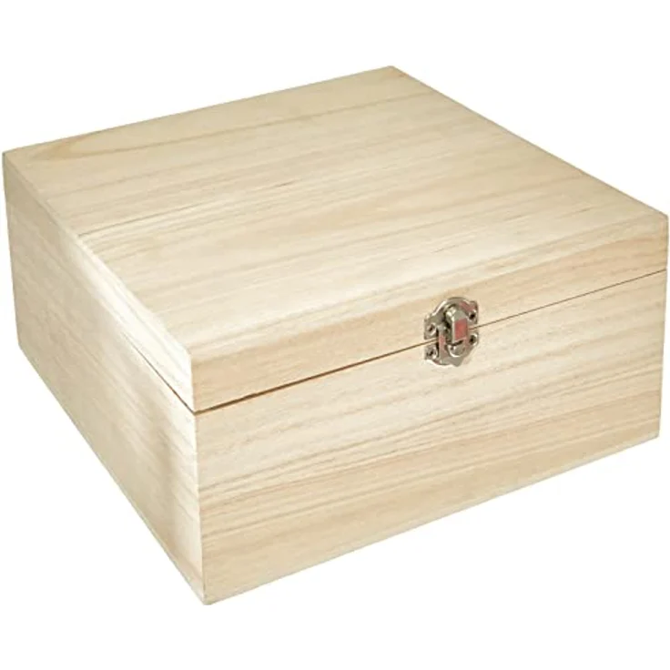 Zeller Present Aufbewahrungskorb Aufbewahrungsbox, Holz, Paulowina, 23 x 23 x 11 cm – Bild 2