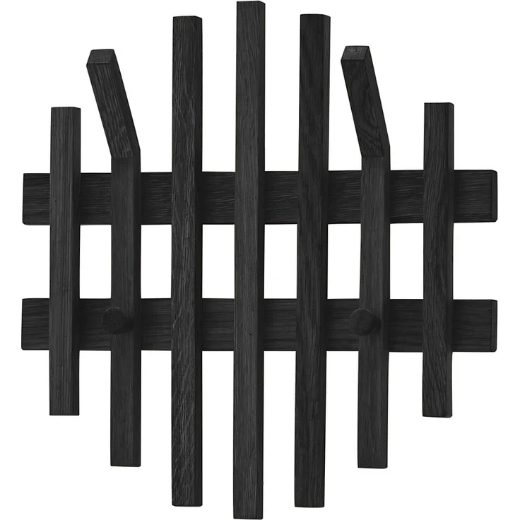 BANTRY Garderobenpaneel - Rund 40 cm / Eiche schwarz gebeizt / ohne Ablage – Bild 14