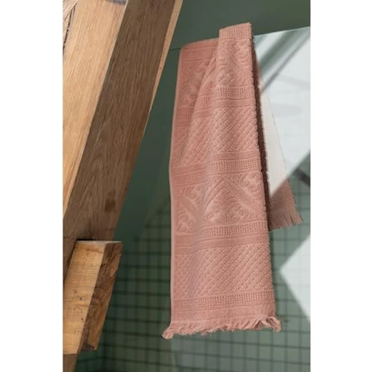 Vivaraise Duschtuch Zoé, Dunkelbraun, 100% Baumwolle, 70x140 cm, weiches und strapazierfähiges Badetuch mit Fransenverarbeitung – Bild 4
