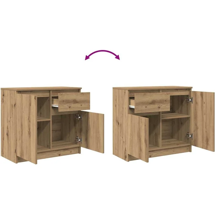 vidaXL Sideboard mit Schublade Artisan-Eiche 71x35x65 cm Holzwerkstoff 861606 – Bild 8