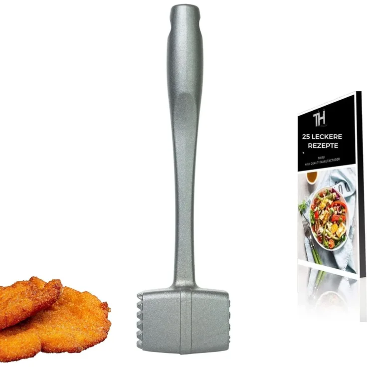 Thiru Fleischklopfer Fleischhammer Schnitzel, Kotelett - Hammer-Kopf mit Zwei Schlagflächen