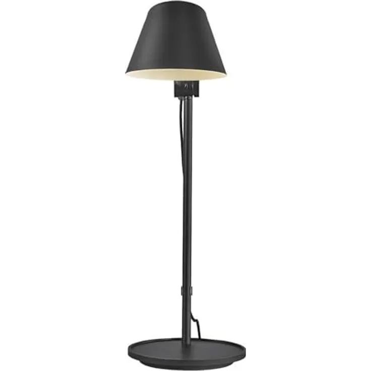 Nordlux Stay TM Long Tischlampe E27, flexible Nachttischlampe aus seidig mattem schwarz mit Schwenkmechanismus